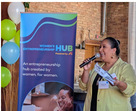 Picture of woman with microphone